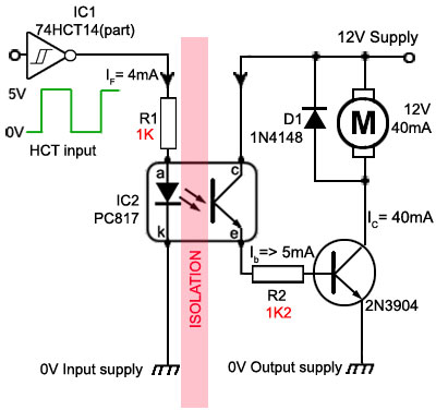 optocoupler relay circuit